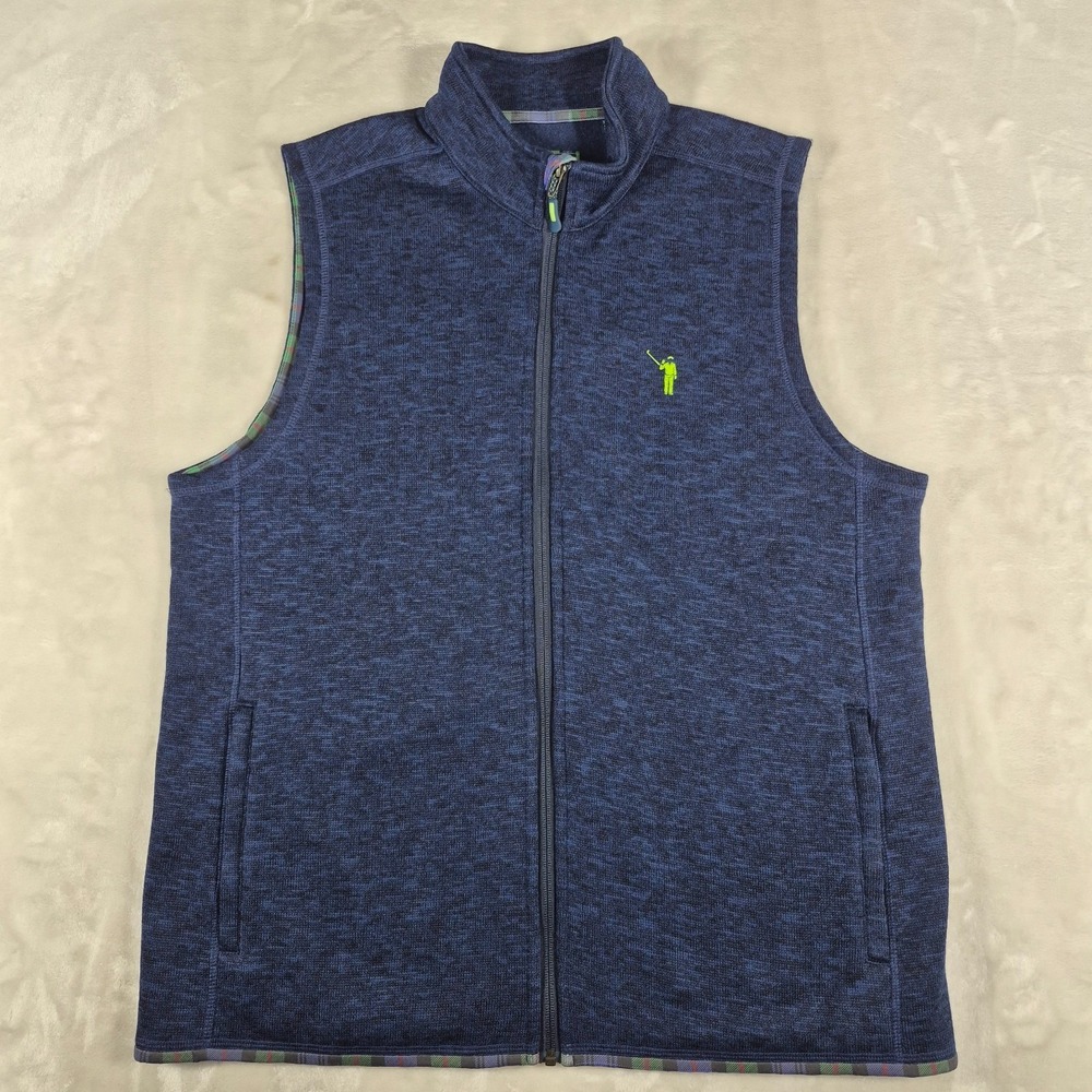 William Murray Vest Men's XL Blue Golf Performance Full Zip Comfort Fleece